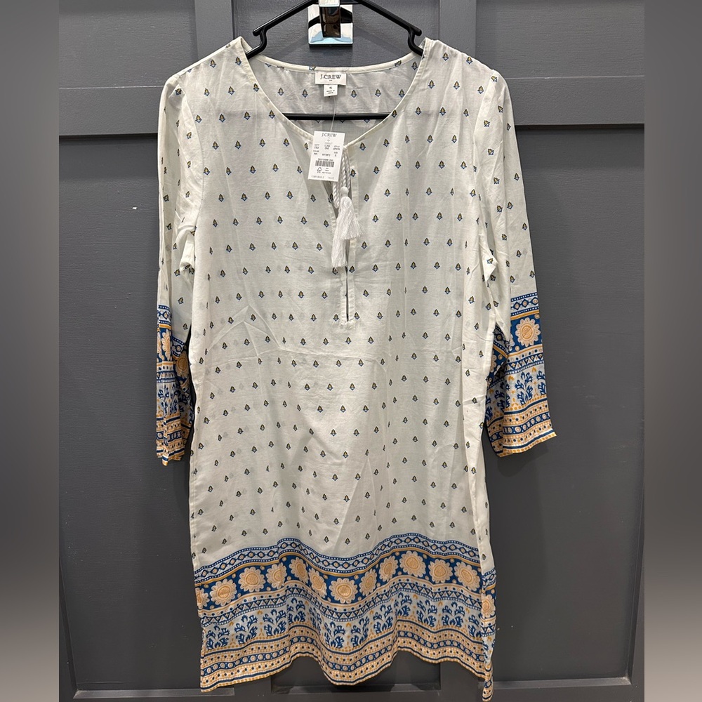 J. Crew Tunic with Blue and Yellow Accents
